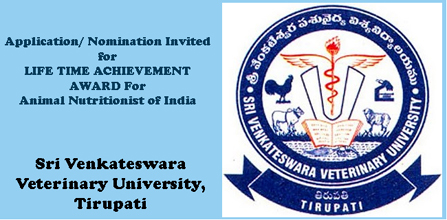 Applications invited for Animal Nutritionist of India AWARD