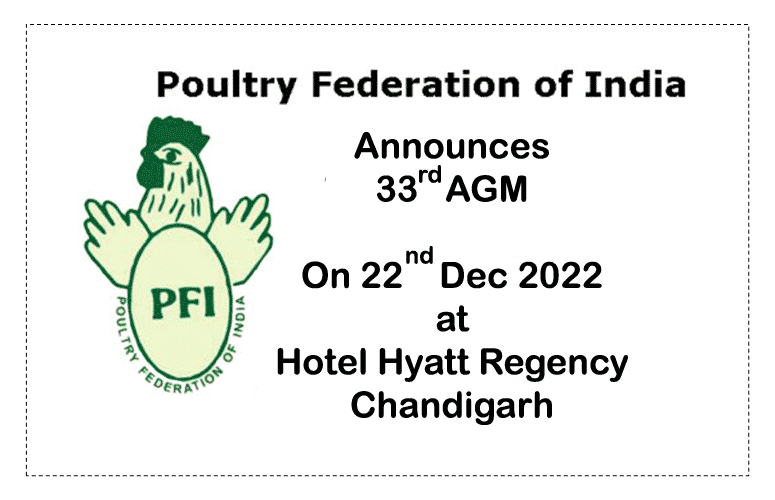 Poultry Federation of India (PFI) AGM on 22 Dec 2022